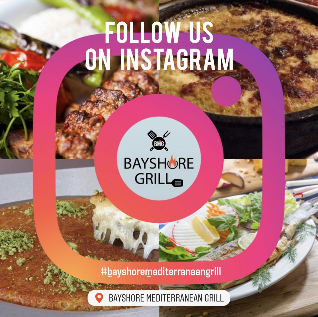 Bayshore Mediterranean Grill Instagram Page and Location